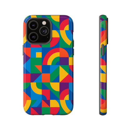 Vibrant 3D Geometric Phone Case with Bold Design Stylish Protection Accessory Compatible with iPhone 13, 14, 15 & 16 – all models including Pro, Pro Max & Plus