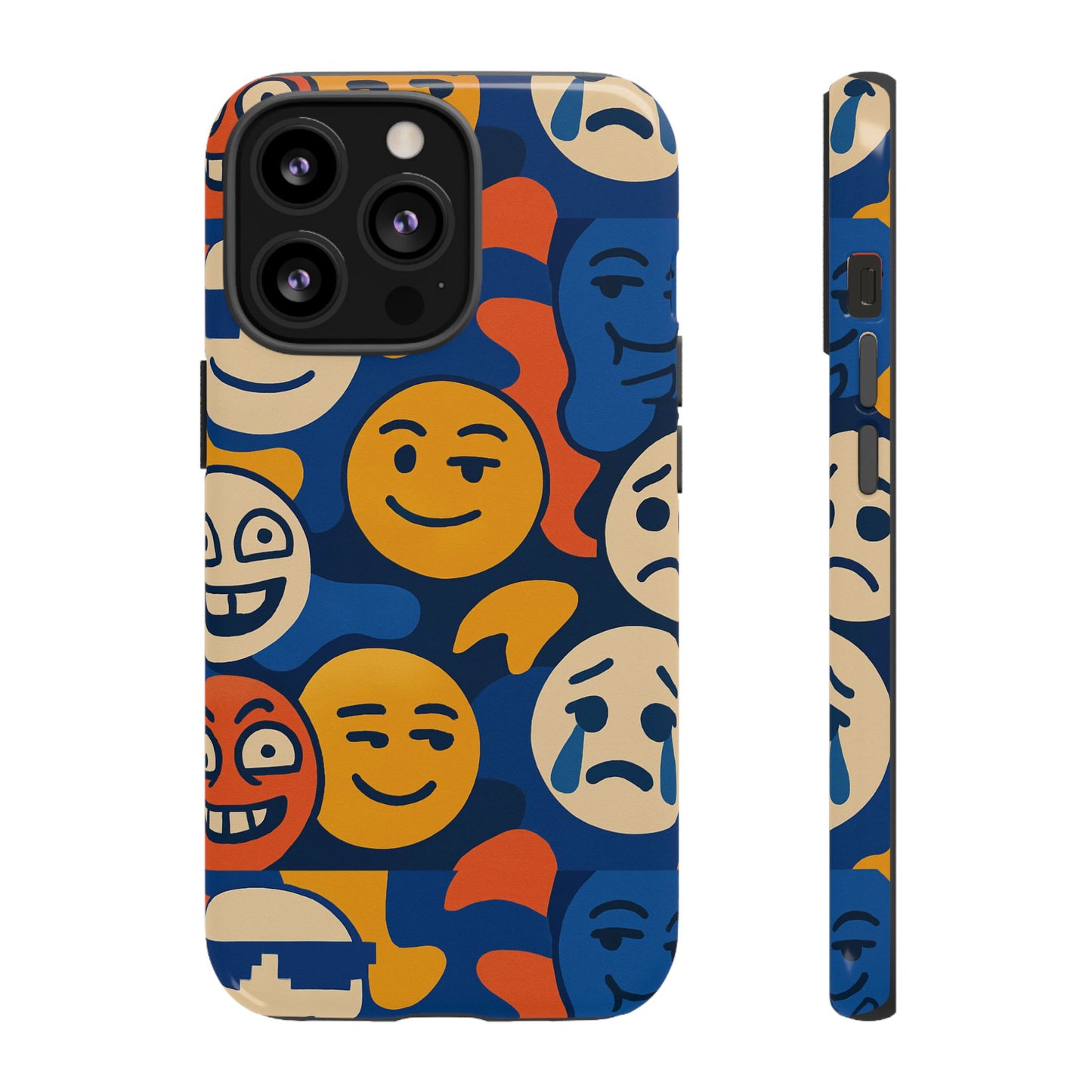 vibrant 3d emoji protective phone case for daily use – bold design for stylish expression – compatible with iphone 13, 14, 15 & 16 – all models including pro, pro max & plus