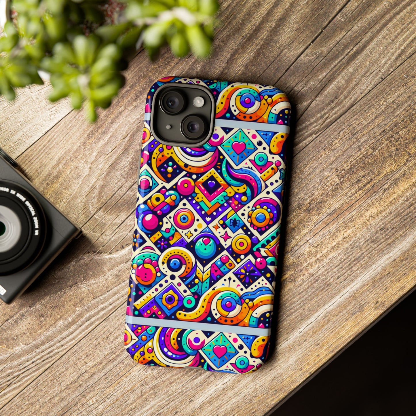 pattern image 6 vibrant 3d wrap phone case for anime and comic fans - colourful abstract design compatible with iphone 13, 14, 15 & 16 – all models including pro, pro max & plus