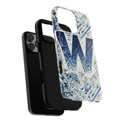 Blue Alphabet W Phone Case for Smartphones - Vibrant 3D Wrap Design with Shock Absorption and UV Protection, Suitable for Fans of Anime, Comics, and Unique Accessories