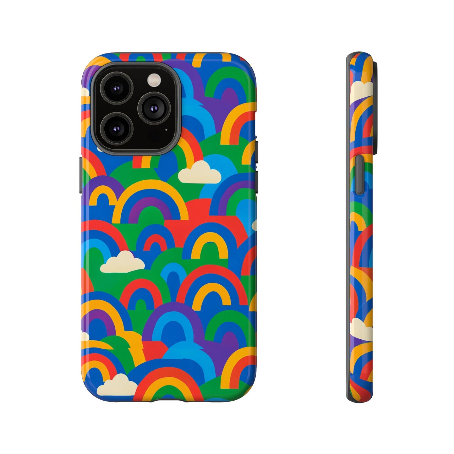 multicolour 3d rainbow phone case for trendy men and women unique playful design stylish protection compatible with iphone 13, 14, 15 & 16 – all models including pro, pro max & plus