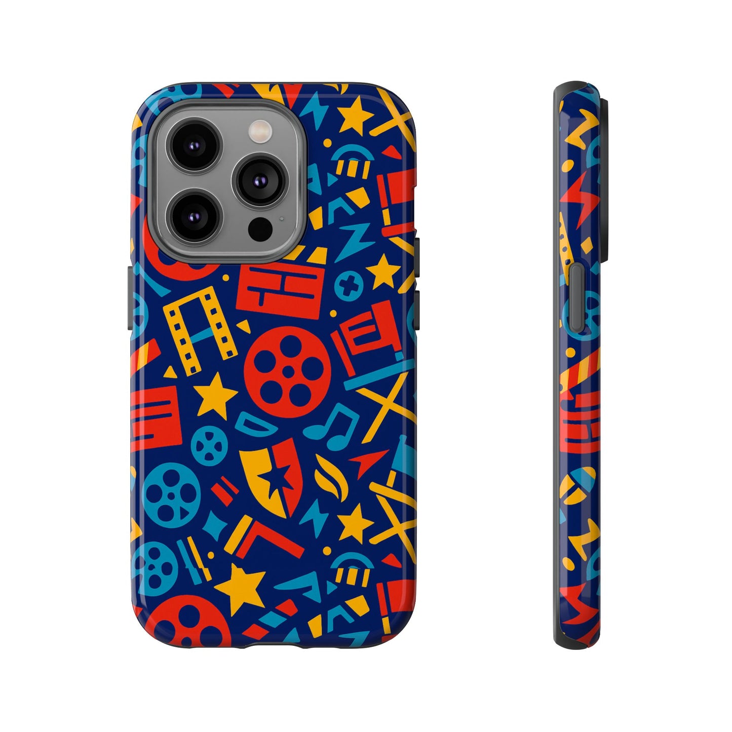 vibrant 3d movie icons protective phone case for kids and adults – stylish accessory – compatible with iphone 13, 14, 15 & 16 – all models including pro, pro max & plus