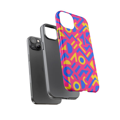 Vibrant Geometric 3D Wrap Protective Phone Case with Multicolour Design for Unique Style Compatible with iPhone 13, 14, 15 & 16 – all models including Pro, Pro Max & Plus