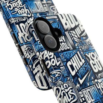 Vibrant 3D Typography Phone Case in Blue – Stylish Protection for Trendy Individuals – Compatible with iPhone 13, 14, 15 & 16 – all models including Pro, Pro Max & Plus