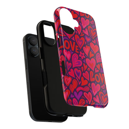 Multicolour 3D Heart Pattern Protective Phone Case for Smartphones – Vibrant Design for Stylish Protection, Compatible with iPhone 13, 14, 15 & 16 – all models including Pro, Pro Max & Plus