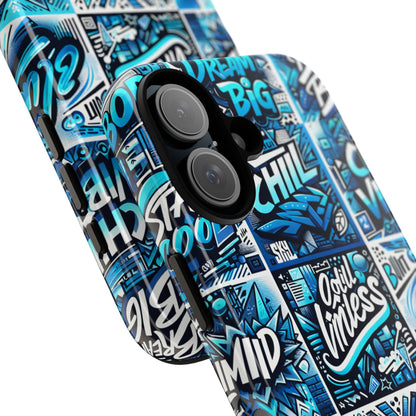 Blue Pattern Image 27 Phone Case for Mobile Phones Shockproof Protective Cover with 3D Wrap Design Anime Comic Style for Men Women and Teenagers