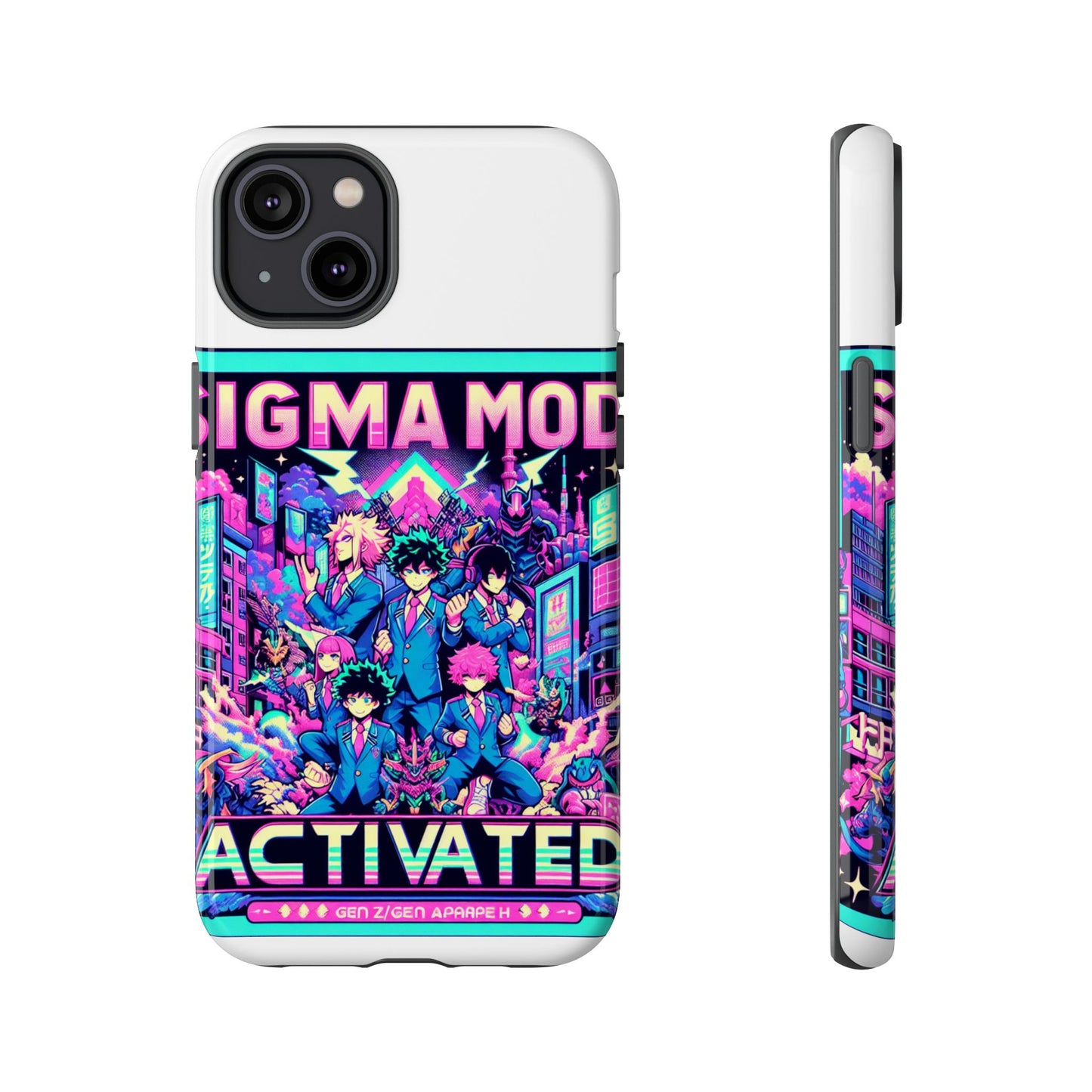 vibrant sigma mode activated protective phone case for anime lovers, 3d wrap design, durable tpu silicone, uv protected, stylish drop protection, gift for friends