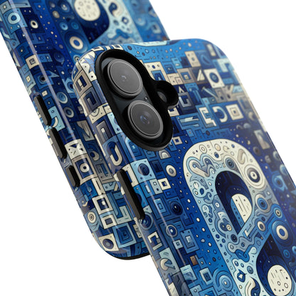 Blue Alphabet A Phone Case for Mobile Phones Durable Shockproof TPU Cover with 3D Wrap Design for Kids and Teens