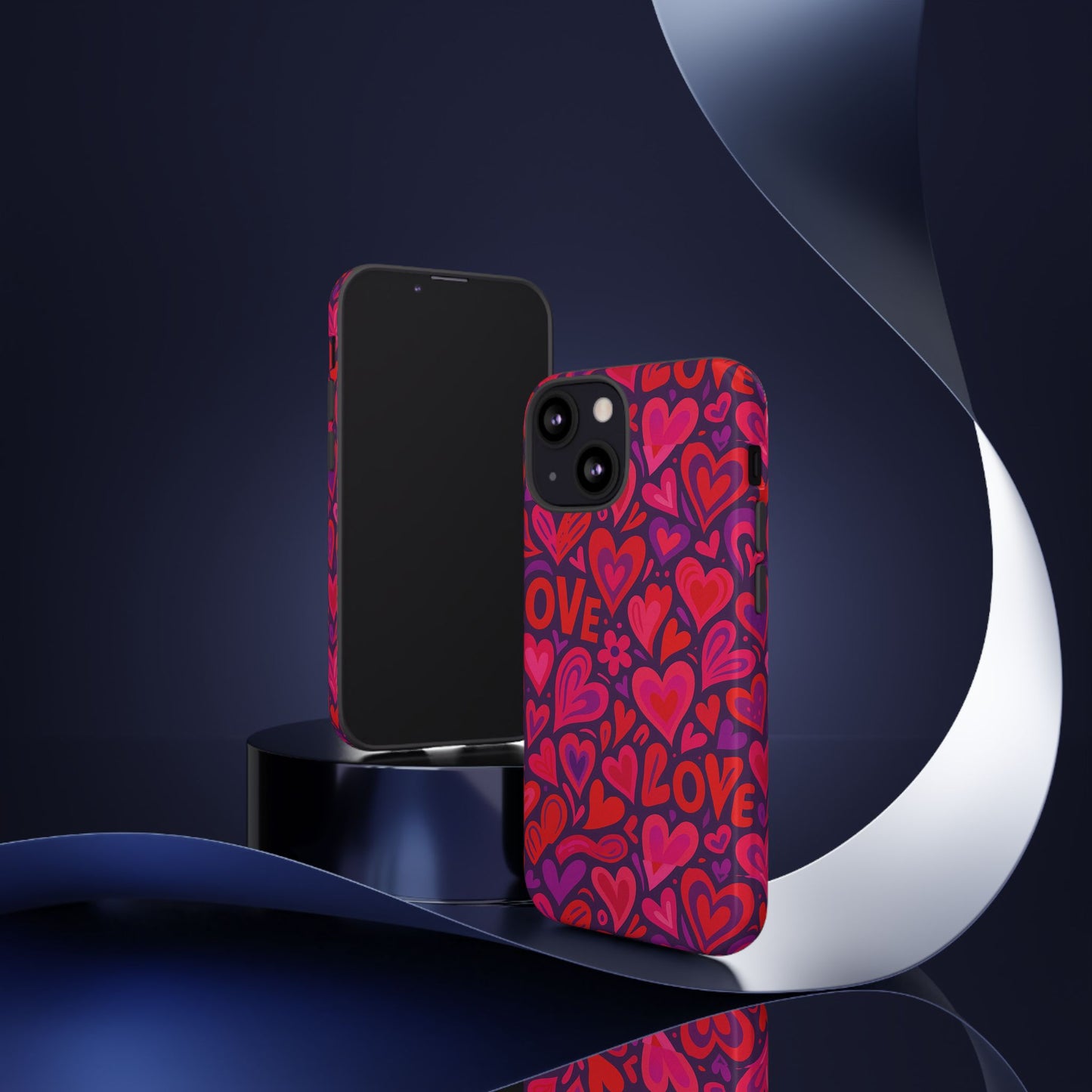 multicolour 3d heart pattern protective phone case for smartphones – vibrant design for stylish protection, compatible with iphone 13, 14, 15 & 16 – all models including pro, pro max & plus