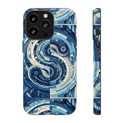 Blue Alphabet S Phone Case for Samsung and iPhone Shockproof Protective Cover with 3D Wrap Design and Vibrant Print