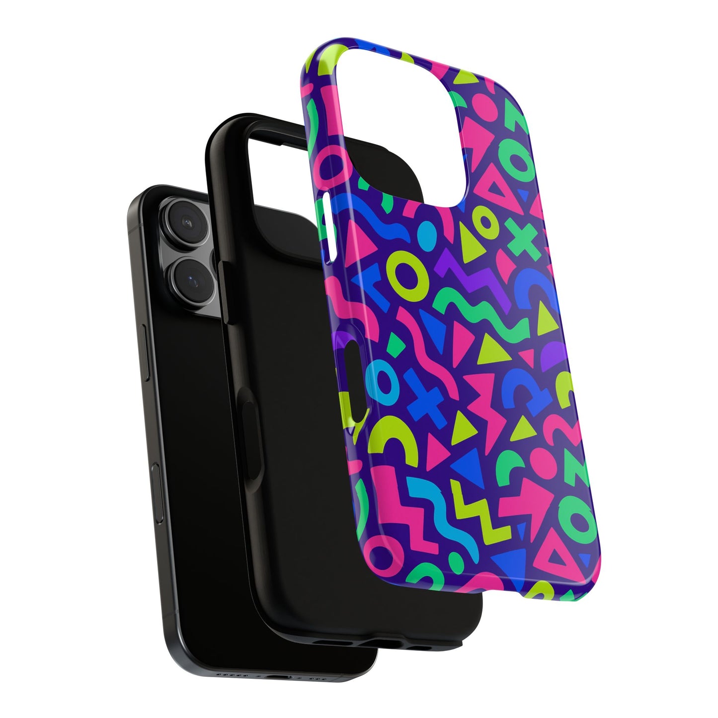 vibrant geometric 3d wrap protective phone case for men and women stylish accessory compatible with iphone 13, 14, 15 & 16 – all models including pro, pro max & plus