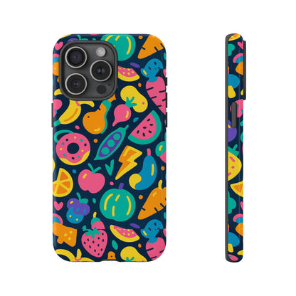 Vibrant 3D Fruit Pattern Protective Phone Case Colourful Accessory for Stylish Individuals Compatible with iPhone 13, 14, 15 & 16 – all models including Pro, Pro Max & Plus