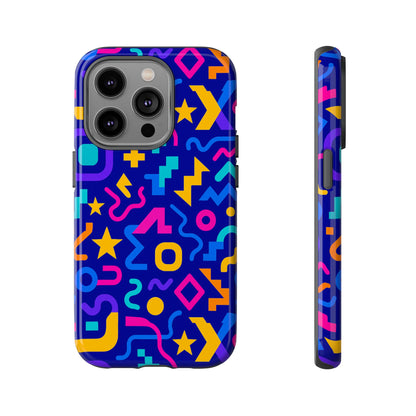 Vibrant Geometric Protective Phone Case with 3D Wrap Design – Playful Accessory for Self-Expression Compatible with iPhone 13, 14, 15 & 16 – all models including Pro, Pro Max & Plus