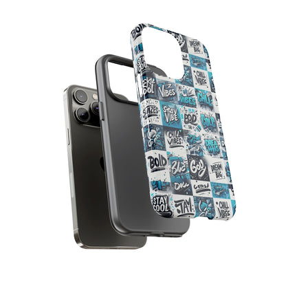 Vibrant 3D Wrap Phone Case in Blue with Playful Retro Design for Stylish Protection Compatible with iPhone 13, 14, 15 & 16 – all models including Pro, Pro Max & Plus