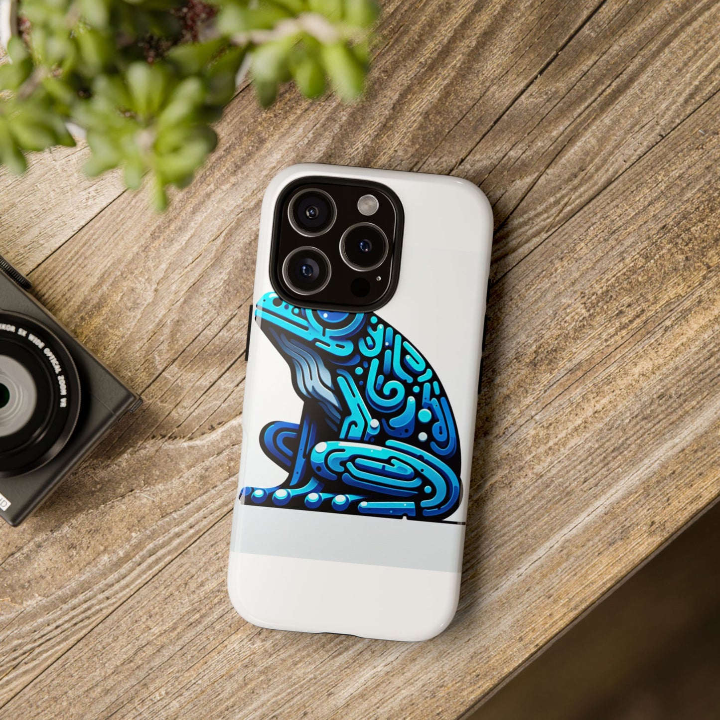 vibrant blue frog 3d wrap phone case for unique accessories retro style compatible with iphone 13, 14, 15 & 16 – all models including pro, pro max & plus