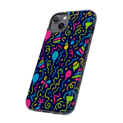 Vibrant 3D Wrap Protective Phone Case with Multicolour Party Design for Playful Smartphone Accessories Compatible with iPhone 13, 14, 15 & 16 – all models including Pro, Pro Max & Plus