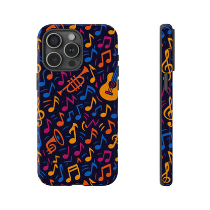 Multicolour Music Themed Protective Phone Case with 3D Design for Stylish Protection – Compatible with iPhone 13, 14, 15 & 16 – All Models Including Pro, Pro Max & Plus