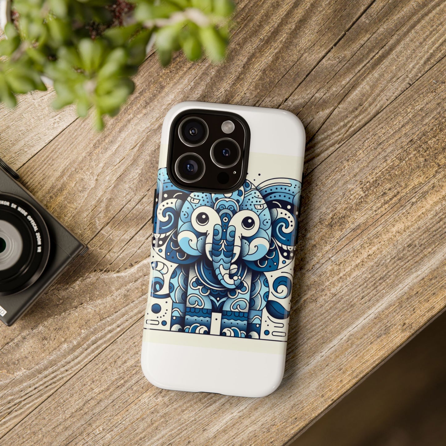 vibrant 3d elephant print protective phone case with colourful graphic design – stylish accessory compatible with iphone 13, 14, 15 & 16 – all models including pro, pro max & plus