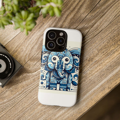 Vibrant 3D Elephant Print Protective Phone Case with Colourful Graphic Design – Stylish Accessory Compatible with iPhone 13, 14, 15 & 16 – all models including Pro, Pro Max & Plus