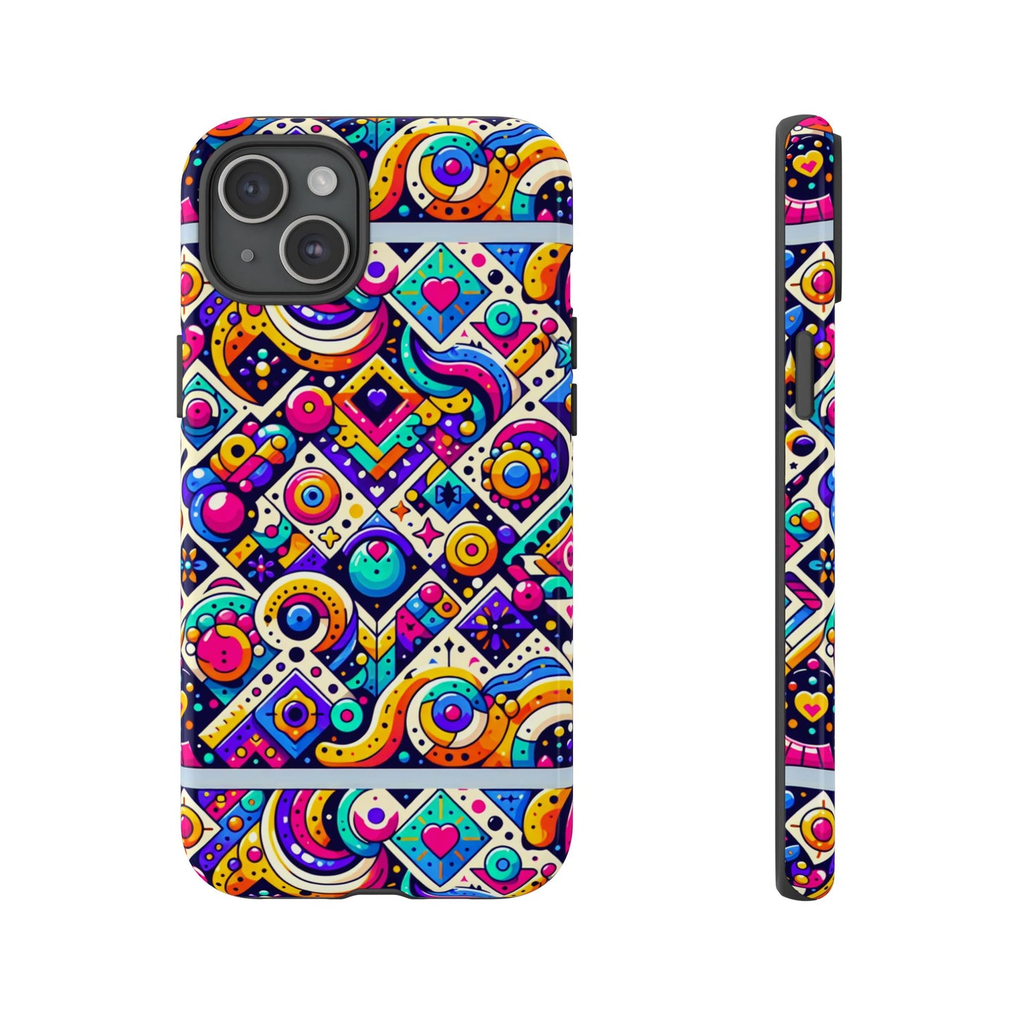 pattern image 6 vibrant 3d wrap phone case for anime and comic fans - colourful abstract design compatible with iphone 13, 14, 15 & 16 – all models including pro, pro max & plus