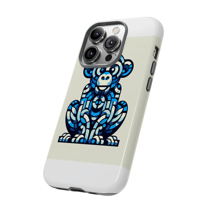 Vibrant Blue 3D Wrap Phone Case with Playful Monkey Design for Creative Individuals Compatible with iPhone 13, 14, 15 & 16 – all models including Pro, Pro Max & Plus