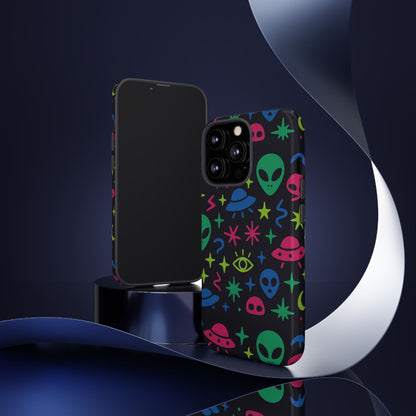 Vibrant Alien Pattern Protective Phone Case with 3D Wrap Design for Unique Expression – Stylish Protection Compatible with iPhone 13, 14, 15 & 16 – All Models Including Pro, Pro Max & Plus