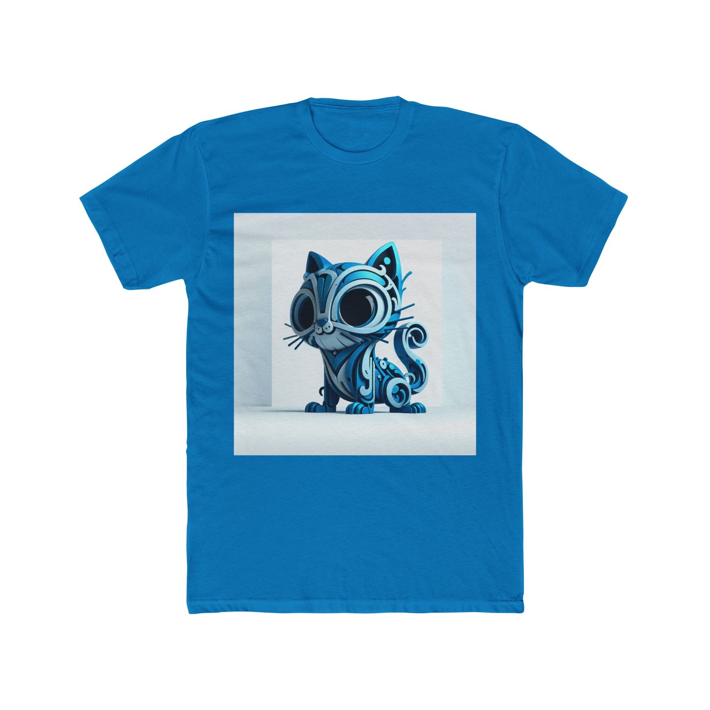unisex t-shirt with animal graphic - soft blue cotton casual tee for men & women, stylish gift for animal lovers