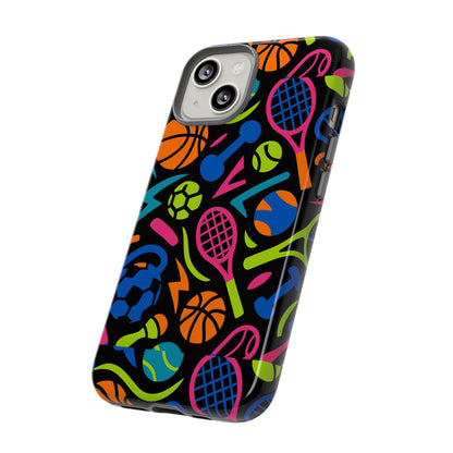 Vibrant 3D Sport-Themed Protective Phone Case in Multicolour Design for Active Lifestyle Compatible with iPhone 13, 14, 15 & 16 – All Models Including Pro, Pro Max & Plus