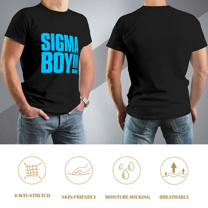Men's T-Shirt 100% Cotton Sigma Boy Graphic Tee for Casual Wear, Comfortable and Stylish, Perfect for Fitness, Leisure, and Everyday Use, Available in Various Sizes