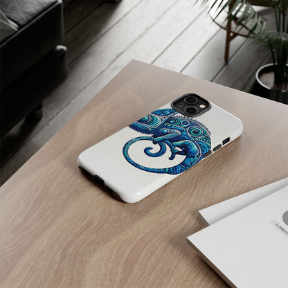 Vibrant 3D Wrap Protective Phone Case with Blue Chameleon Design, Creative Accessory for Unique Style, Compatible with iPhone 13, 14, 15 & 16 – all models including Pro, Pro Max & Plus
