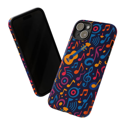 Vibrant 3D Music Design Protective Phone Case for Music Lovers Stylish Accessory Compatible with iPhone 13, 14, 15 & 16 – all models including Pro, Pro Max & Plus