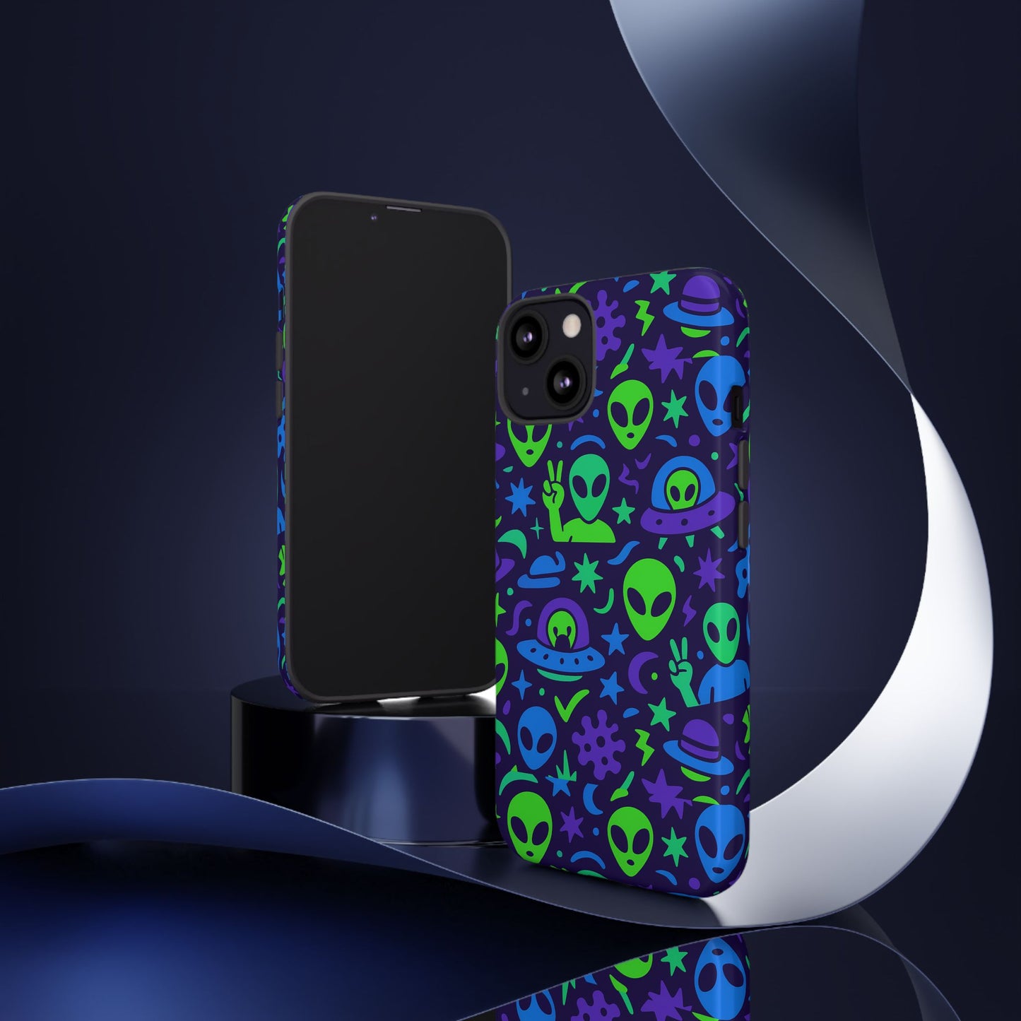 multicolour alien 3d wrap protective phone case, playful anime design for unisex self-expression, stylish protection, compatible with iphone 13, 14, 15 & 16 – all models including pro, pro max & plus
