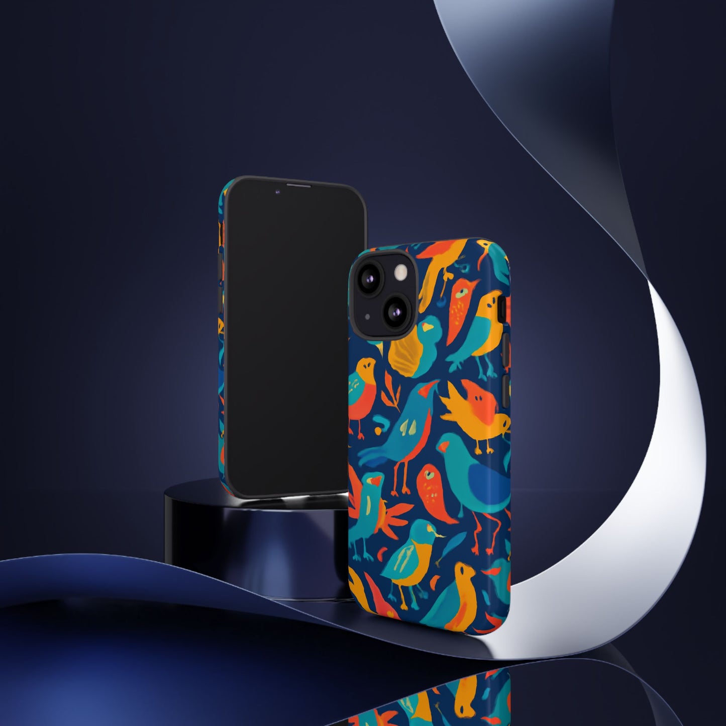 vibrant multicolour bird design phone case for stylish protection – compatible with iphone 13, 14, 15 & 16 – all models including pro, pro max & plus