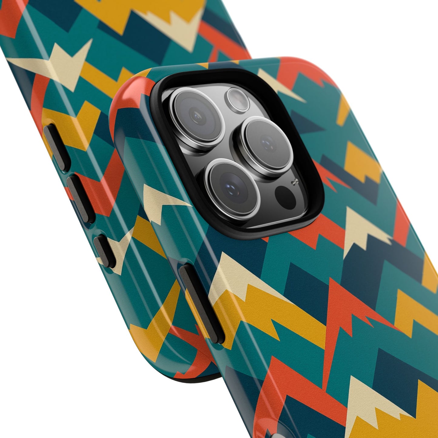 vibrant mountain pattern 3d wrap protective phone case stylish accessory for men and women compatible with iphone 13, 14, 15 & 16 – all models including pro, pro max & plus