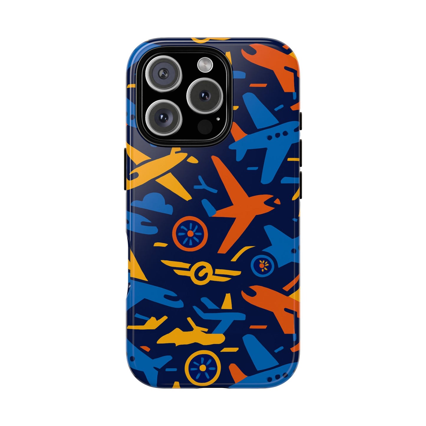 vibrant 3d airplane pattern protective phone case for self-expression and stylish protection compatible with iphone 13, 14, 15 & 16 – all models including pro, pro max & plus