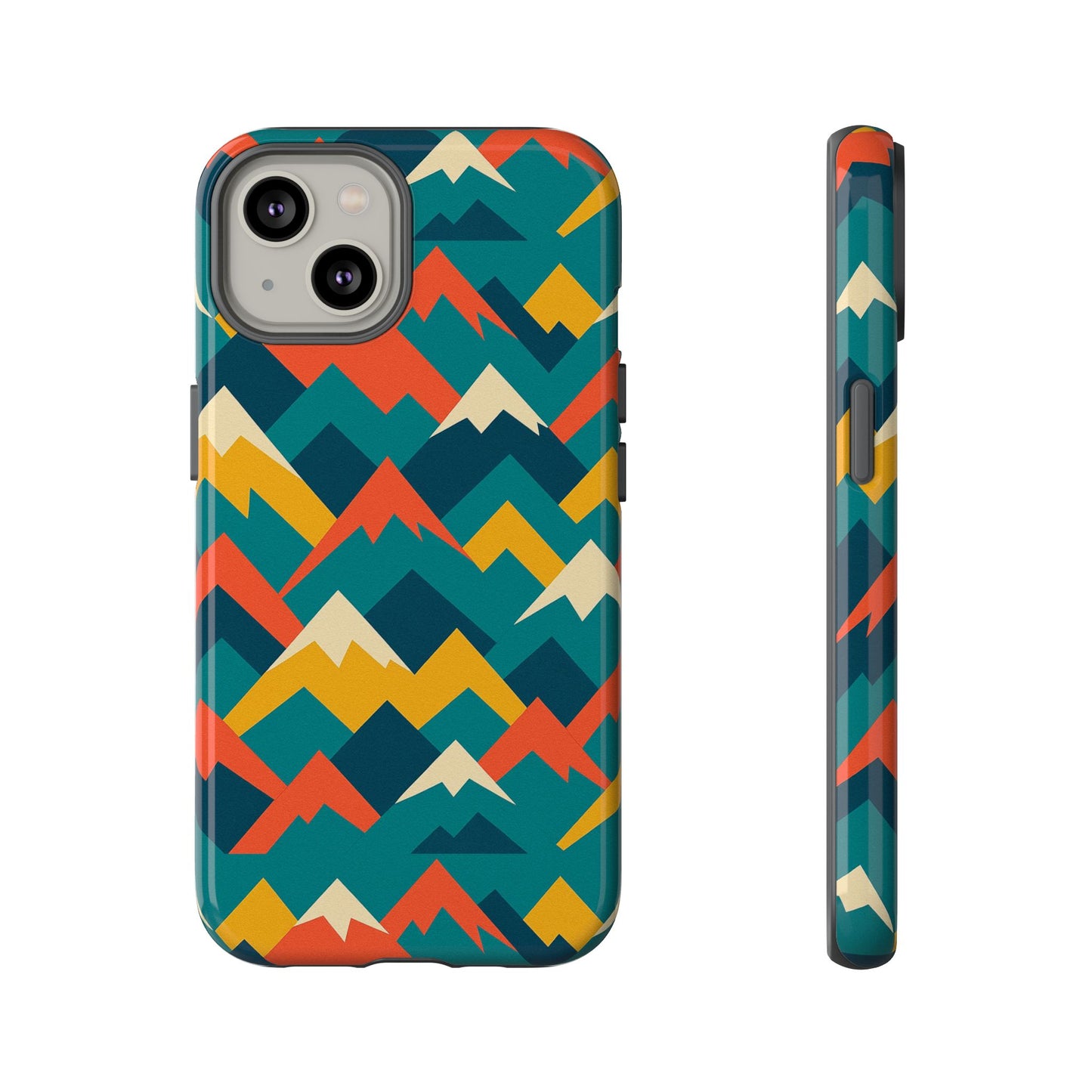 vibrant mountain pattern 3d wrap protective phone case stylish accessory for men and women compatible with iphone 13, 14, 15 & 16 – all models including pro, pro max & plus
