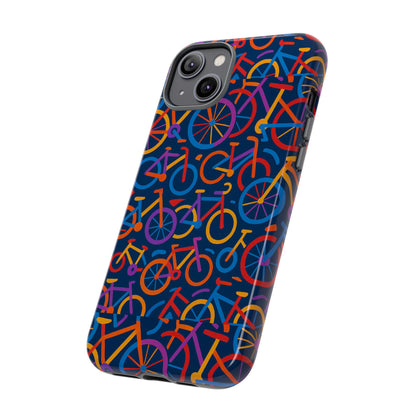 Multicolour 3D Bicycle Pattern Protective Phone Case Stylish Design for Creative Individuals Compatible with iPhone 13, 14, 15 & 16 – all models including Pro, Pro Max & Plus
