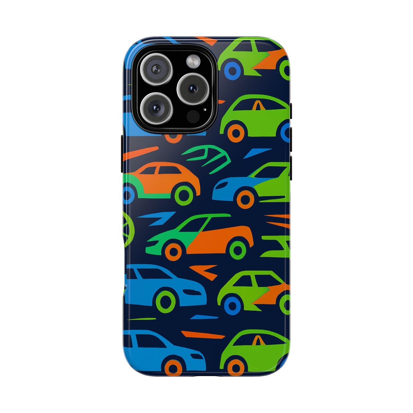 vibrant 3d car pattern protective phone case for expressive individuals stylish accessory compatible with iphone 13, 14, 15 & 16 – all models including pro, pro max & plus