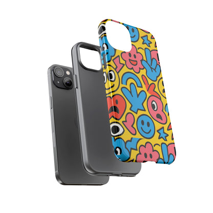 Vibrant Emoji Phone Case with Fun 3D Multicolour Design, Playful Protective Cover for Kids and Teens, Compatible with iPhone 13, 14, 15 & 16 – all models including Pro, Pro Max & Plus