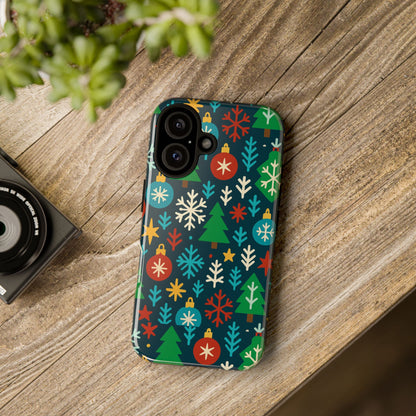 Multicolour 3D Wrap Protective Phone Case with Retro Christmas Design for Stylish Protection – Compatible with iPhone 13, 14, 15 & 16 – All Models Including Pro, Pro Max & Plus