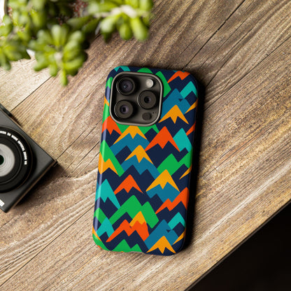 Vibrant Mountain Design Protective Phone Case with Colourful Abstract Pattern for Stylish Protection Compatible with iPhone 13, 14, 15 & 16 – All Models Including Pro, Pro Max & Plus