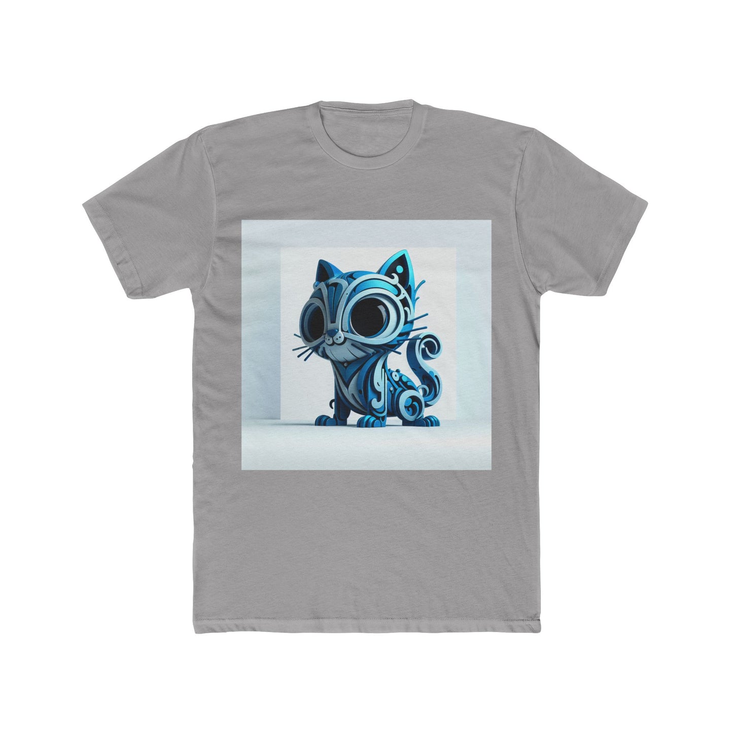unisex t-shirt with animal graphic - soft blue cotton casual tee for men & women, stylish gift for animal lovers