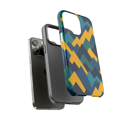 Vibrant Geometric Mountain Design Protective Phone Case for Unique Style and Durable Protection Compatible with iPhone 13, 14, 15 & 16 – all models including Pro, Pro Max & Plus