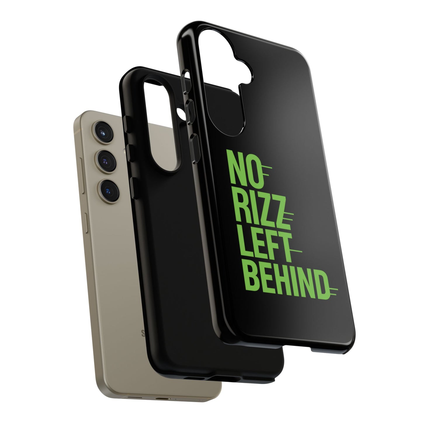 tough phone case - no rizz left behind, durable protection, shock absorbent, stylish design, perfect gift for adults, supports wireless charging, uv protected, lightweight accessory