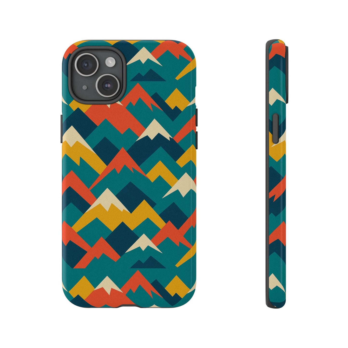 vibrant mountain pattern 3d wrap protective phone case stylish accessory for men and women compatible with iphone 13, 14, 15 & 16 – all models including pro, pro max & plus