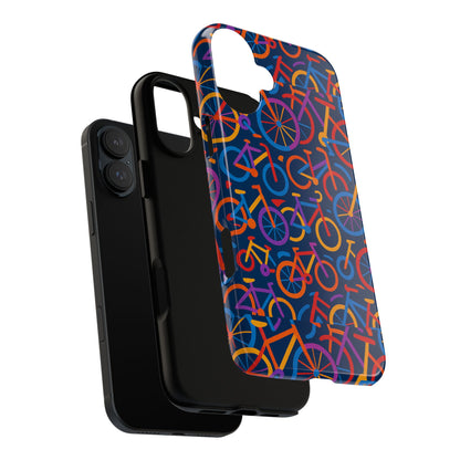 Multicolour 3D Bicycle Pattern Protective Phone Case Stylish Design for Creative Individuals Compatible with iPhone 13, 14, 15 & 16 – all models including Pro, Pro Max & Plus