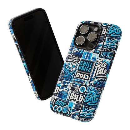 Blue Pattern Image 9 Phone Case for Smartphone Protection with 3D Wrap Design and Shock Absorption in Glossy or Matte Finish