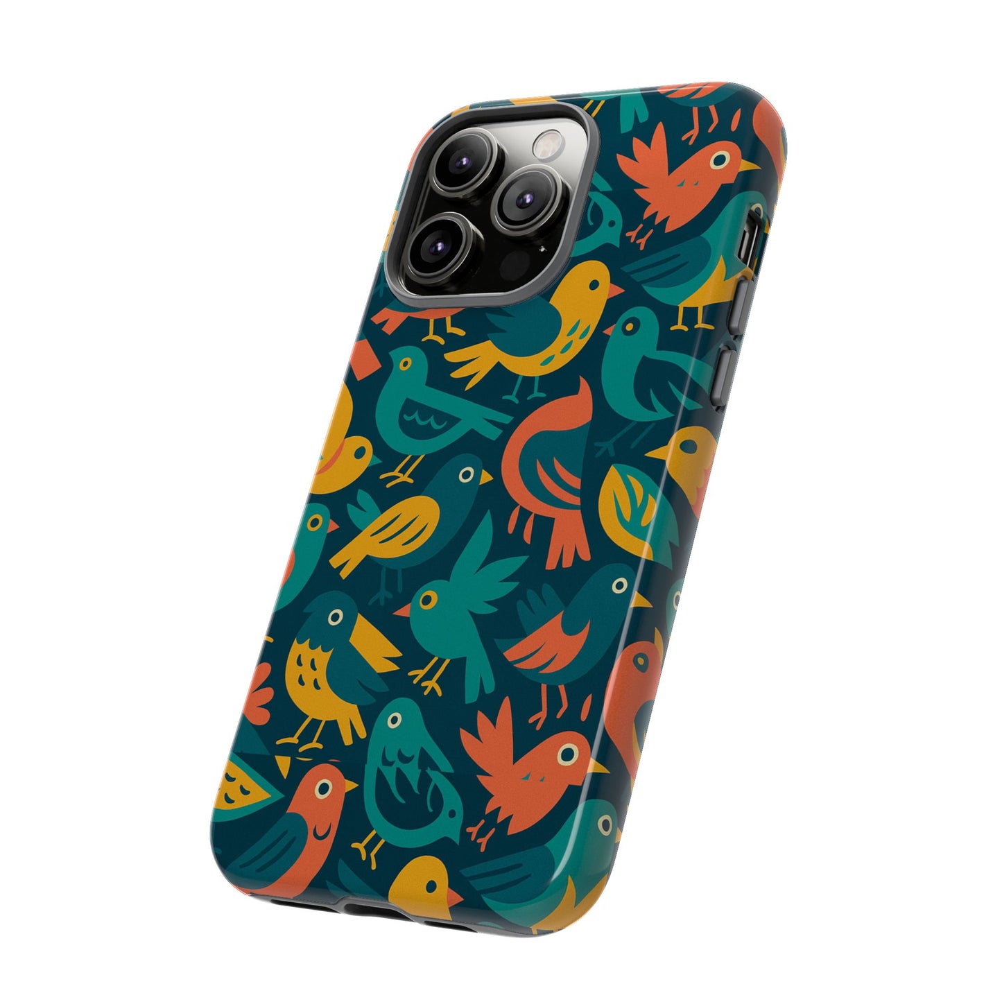 multicolour bird pattern 3d wrap protective phone case – vibrant accessory for self-expression compatible with iphone 13, 14, 15 & 16 – all models including pro, pro max & plus
