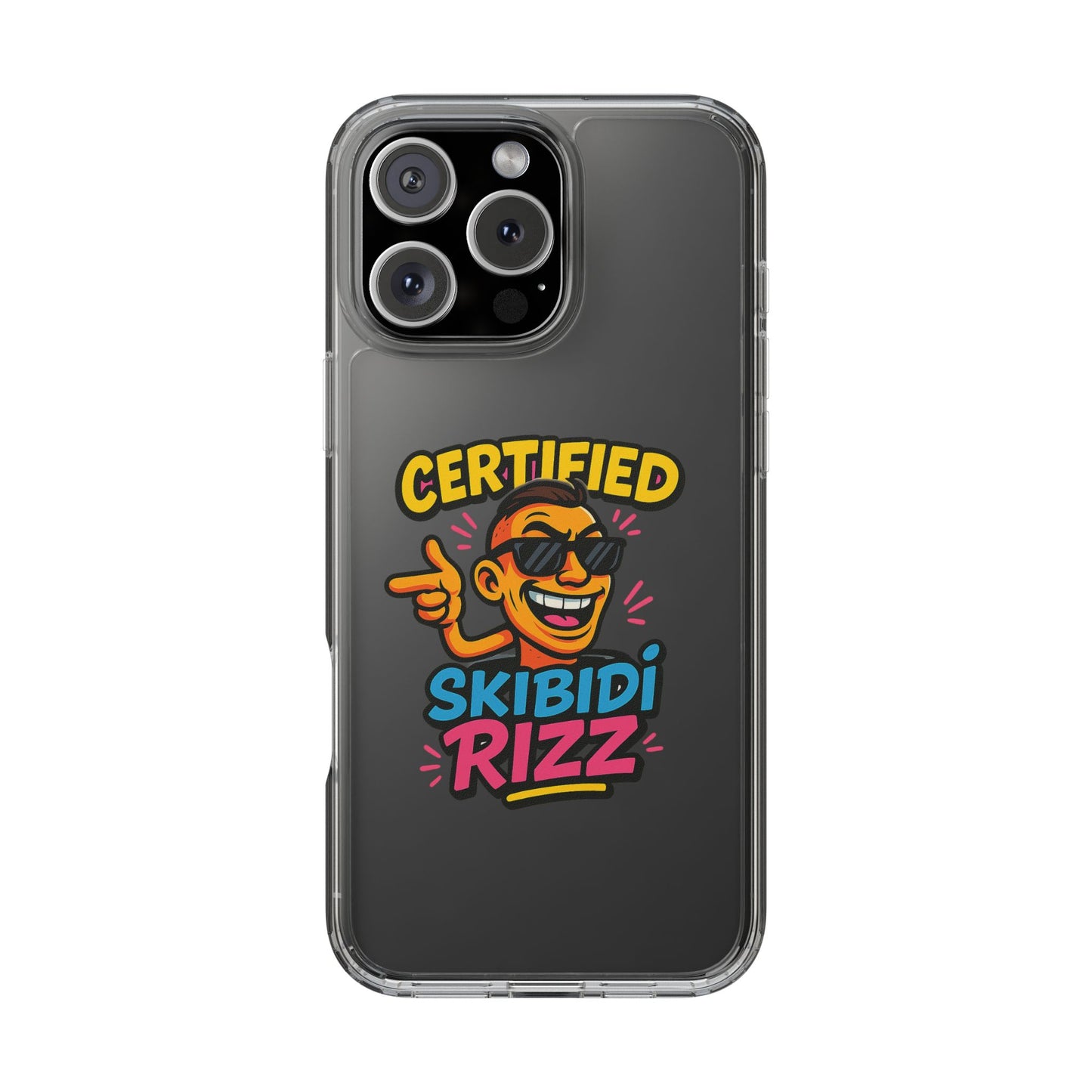 certified skibidi rizz clear phone case - fun & trendy accessory for gen z smartphones