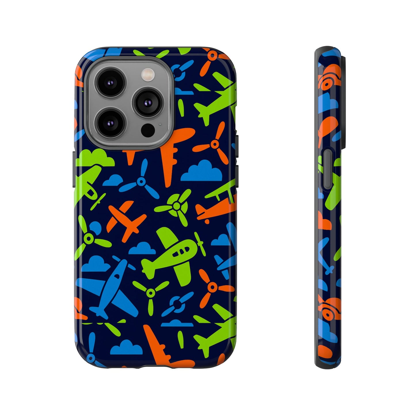 vibrant airplane pattern protective phone case for colourful accessory durable design compatible with iphone 13, 14, 15 & 16 – all models including pro, pro max & plus
